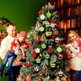 thumbnail image 5 of Christmas Wooden Ornaments Set 24Pcs Wooden Christmas Tree Hanging Ornament Decoration Pendants Home Party Decor (Red Green White), 5 of 7