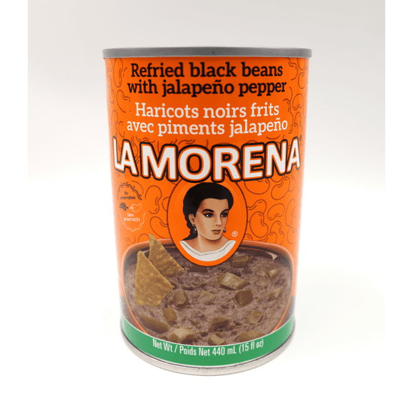 REFR BLACKBEAJALAP, La Morena Refried Black Beans w/Jalapeno