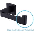 thumbnail image 4 of Portarrollos de papel higiénico negro mate, dispensador de portarrollos de papel higiénico y colgadores montados en la pared para baño y cocina, estilo cuadrado moderno de acero inoxidable JFHHH pequeña, 4 of 5