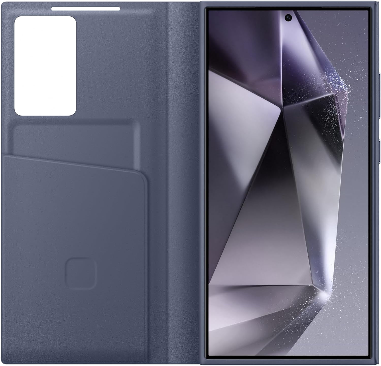 For Samsung Galaxy S24 Ultra Smart View Wallet Case,Black 
