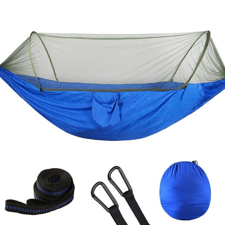 Hammock Extension Portable Outdoor Camping Hammock with Mosquito Bugs Net Reversible Swing Extension Straps Clips Included ()