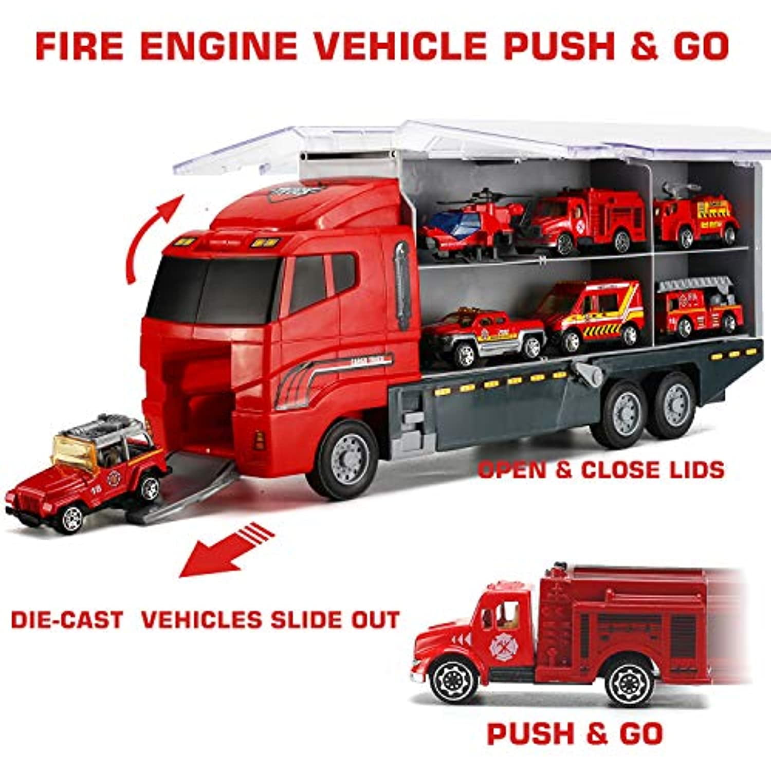 Joyin 10 en 1 Die-Cast Fire Engine véhicule Mini Rescue Emergency Fire truck jouet 