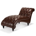 thumbnail image 2 of Cfowner Button-Tufted Chaise, Lounge Chair & Indoor Leisure Sofa Couch for Living Room, Dark Brown, 2 of 6