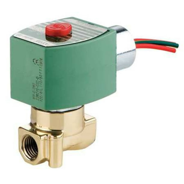 ASCO 8262H013V 120V AC Brass Solenoid Valve, Normally Closed, 1/4 in