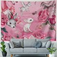thumbnail image 4 of Orinice Cute Animal Tapestry Flamingo Cat and Rabbit Printed Wall Hanging for Bedroom Cartoon Animal Wall Blanket Tapestries Microfiber Home Wall Decoration, Medium 40x30inch, 4 of 6
