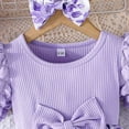 thumbnail image 4 of Toddler Girls Dresses Floral With Bow Headscarf Spring Summer Two Piece Set Dress Robe Fille Size 18-24 Months, 4 of 7