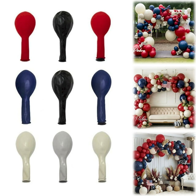 Cqxid Ballon de Fête à Moins de 10 $ Maison et Jardin Événement et Fête Guirlande de Ballons Rouges Doublement Rembourrée Rouge Blanc Bleu Trousse d'Arche en Latex pour Anniversaire Patriotique Décoration de Remise des Diplômes de Baseball