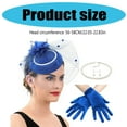 thumbnail image 5 of 2025 Derby Hat For Women Fascinator Hat and Necklace Earring Lace Short Gloves Set For Teas Party Church Wedding, 5 of 13