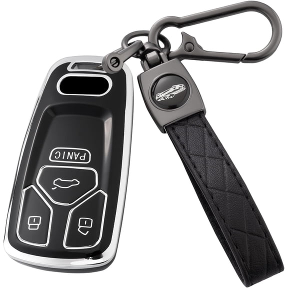 Key Fob Cover Compatible with Fit for Audi A4 A5 Q7 TT Quattro 2017 UP Smart Remote Key Shell Case Keychain Case Holder Protector