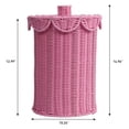 thumbnail image 4 of happimess Fern Modern Bohemian Resin 2.9-Gallon Cylinder Wicker Waste Basket with Scalloped Lid, Pink, 4 of 6
