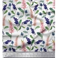 thumbnail image 1 of Soimoi Cotton Cambric Fabric Leaves & Berries Watercolor Print Sewing Fabric Yard 42 Inch Wide, 1 of 1
