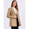 thumbnail image 4 of DARING DIVA Women's Winter Peacoat Notch Lapel Trench Double Breasted Coats S Khaki, 4 of 5