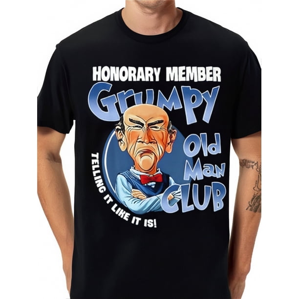 Honorary Member Grumpy Old Man Club Telling It Like It Is T-Shirt, 100% Cotton, Gifts for Men Dad Husband Grandpa, Black Tee For Adult, Men, Women, Teen, Teenager, Adolescent, Youth