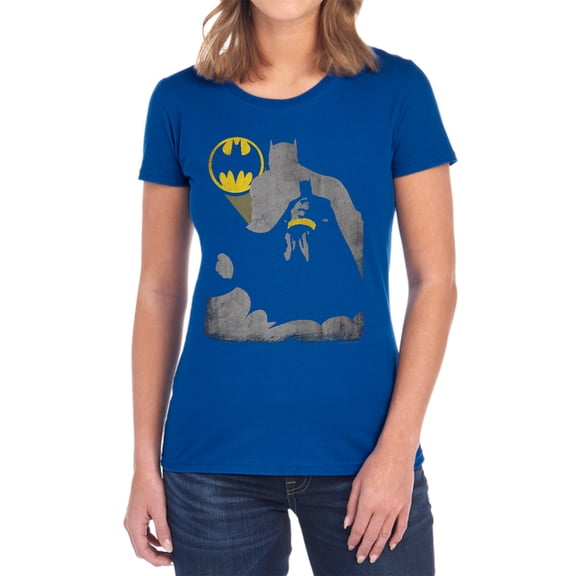Batman Bat Knockout Women's T Shirt, Royal, X-Large