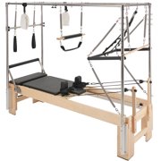 KFFKFF Pilates Trainer, Home Gym Studio Wood Pilates Apparatus, Dual Resistance Exercise Gear with Reformer Box and Jump Board, Suitable for Novice and Experienced Users, Supports Up to 400 LBS