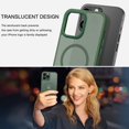 thumbnail image 3 of Funda de teléfono BENTOBEN para iPhone 13 Pro Max, color verde oscuro translúcido, 3 of 9