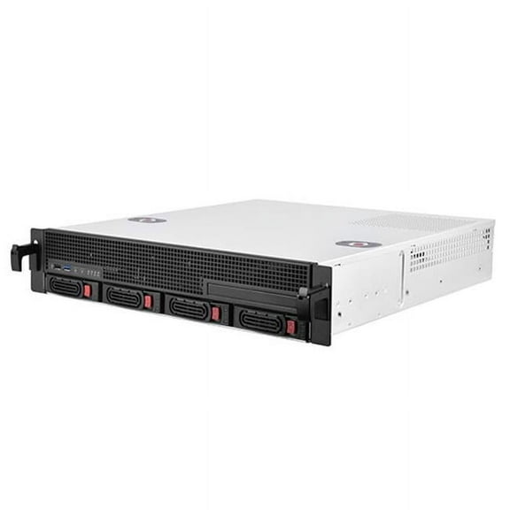 SilverStone Technologies RM21-304 3.5 x 2.5 in. Hot Swap Bays Micro-ATx 2U Rackmount Server Case