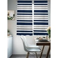 thumbnail image 5 of Navy Blue Grey Striped Sheer Curtains 63 Inch Length 2 Panels Set, Semi Transparent Voile Rod Pocket Curtains for Living Dining Room Bedroom Drapes Gradient Horizontal Lines, 5 of 6