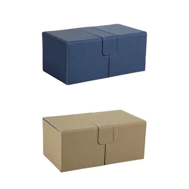 Caja de almacenamiento para baraja de cartas, 2 unidades, estándar, organizador de tarjetas de juego caqui azul