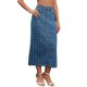 thumbnail image 4 of Falda de mezclilla Miaxi Inspire Chic para mujeres, de cintura alta, con puntos suizos, abertura trasera, falda de columna casual, talla XL, azul, 4 of 6