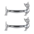thumbnail image 4 of Chopsticks Rest Holder Alloy Chopsticks Holders Dining Table Tableware Storage Silver Cat Shape 2Pack, 4 of 4