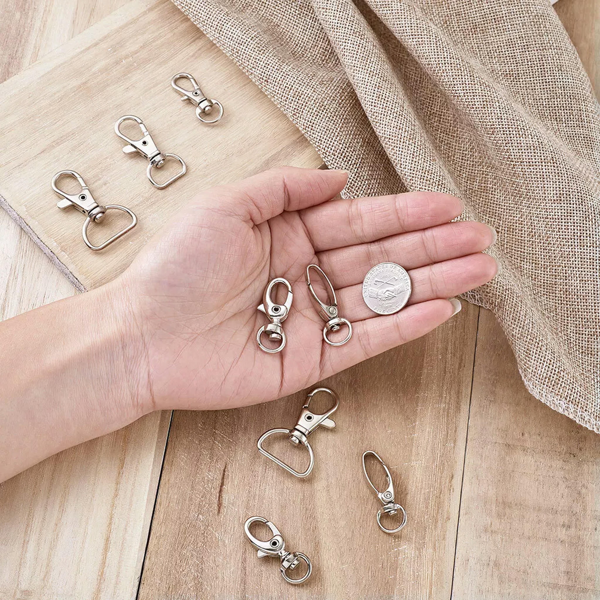 U8MO 500PC Alloy Swivel Lobster Claw Clasps Snap Hook Jewelry Making Platinum 32X13mm