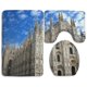 thumbnail image 1 of ABPHQTO Catedral de Milán Juego de alfombras de baño de 3 piezas Alfombra de baño Alfombra de contorno y tapa de inodoro, 1 of 2