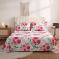 thumbnail image 3 of Floral Printed Sheet Set King Soft Microfiber Botanical Bed Sheets Extra Deep Pocket Pieces, 3 of 7