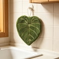 thumbnail image 1 of 1Pcs Leaf Shaped Hanging Kitchen Towels With Hanging Loop Cute Multi-functional Hand Towel Absorbent Easily Drying For Bath/Kitchen/Living Room, 1 of 7