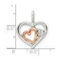thumbnail image 2 of 925 Sterling Silver E-coat and Rose-tone Cubic Zirconia Love Hearts Pendant Necklace 21.6x17.25mm Wide Pendant for Women, 2 of 2