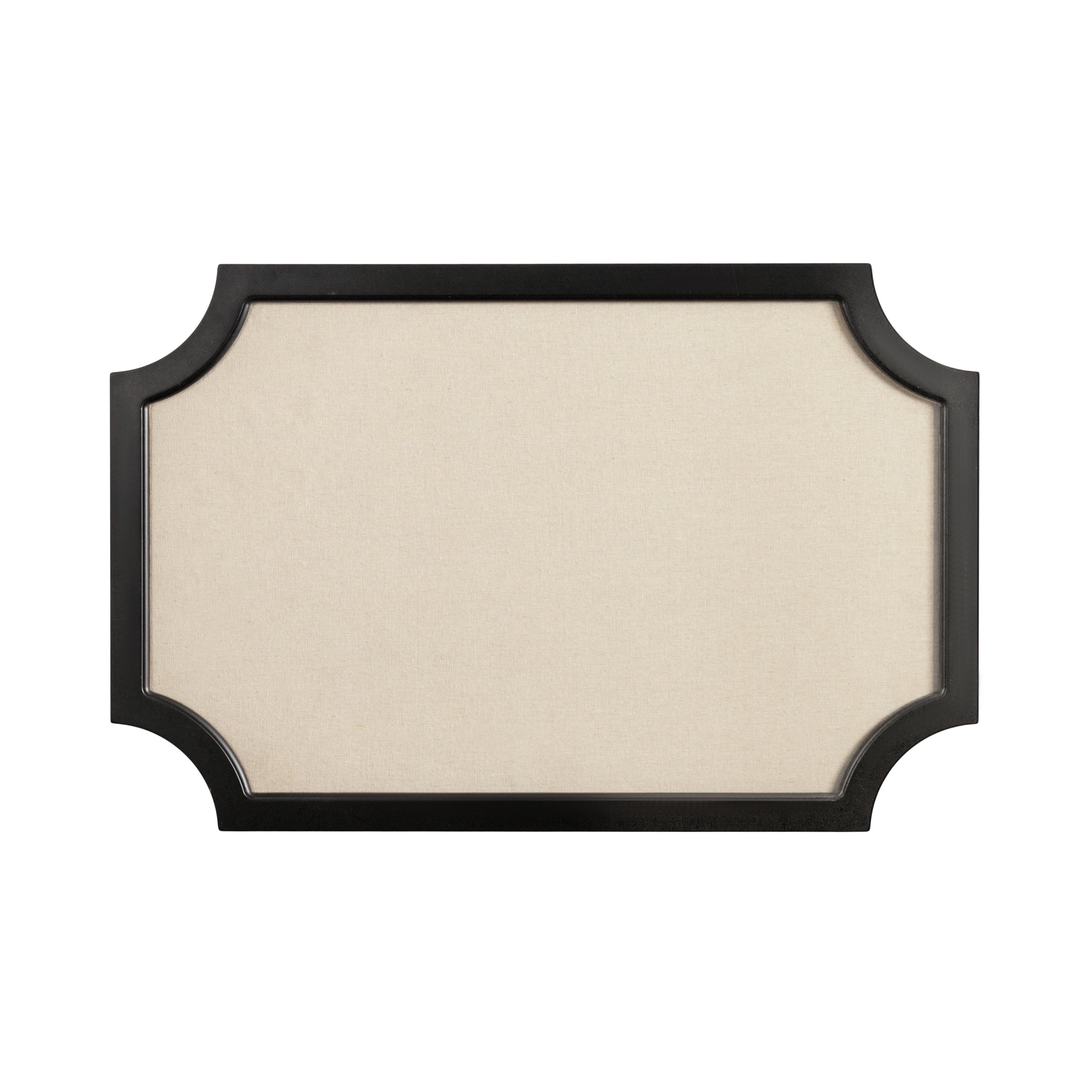 Hogan Framed Scalloped Decorative Wall Pinboard, Black, 24 x 36, Rustic Modern Farmhouse Bulletin Board for Wall Organization and Decorative Displays