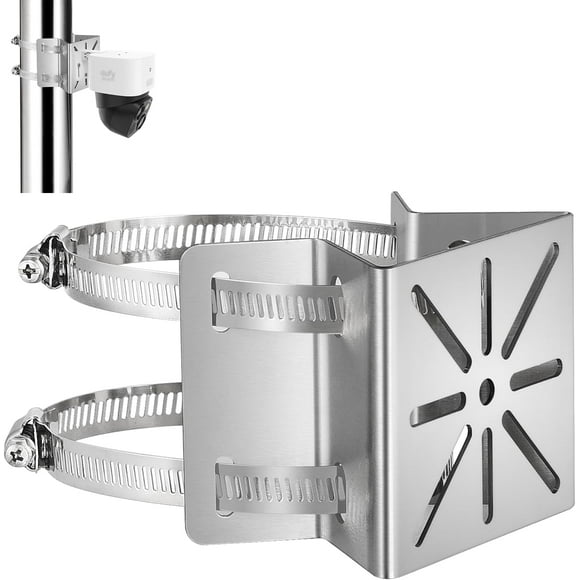 ERDS-Tonton Pole Mount Bracket Compatible with Eufy Security SoloCam S340, SoloCam E30, and Eufy 4G LTE Cam S330, Adjustable Weatherproof Camera Mount for Solar Security Camera (1-Pack, White)