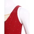 thumbnail image 4 of Hansber Girl's Lyrical Dance Dress Figure Ice Skating Asymmetrical Skirt Leotard Ballet Contemporary Dancewear Burgundy 14, 4 of 7