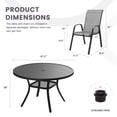 thumbnail image 2 of DIFY 7-Piece Patio Dining Set for 6, 48" Metal Round Table with 6 Stackable Chairs, Black&Gray, 2 of 8