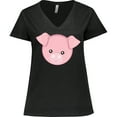 thumbnail image 3 of Inktastic Cute Pig, Little Pig, Pig Head, Pink Pig Women's Plus Size V-Neck T-Shirt, 3 of 5