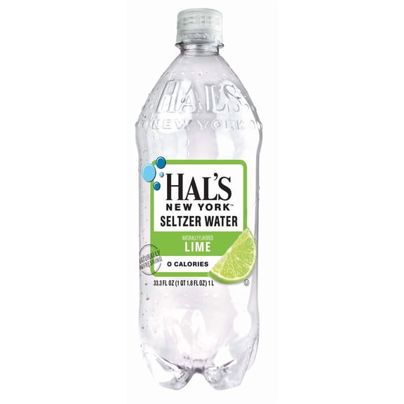 Hal's New York Lime Seltzer Water, 33.8 fl oz (1L)