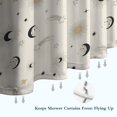 thumbnail image 6 of Beige Sun Moon Star Comet Pattern Shower Curtain 36"x72" ,Bathroom Decorative Shower Curtains Set with 12 Hooks,Modern Waterproof Washable Shower Curtain, 6 of 6