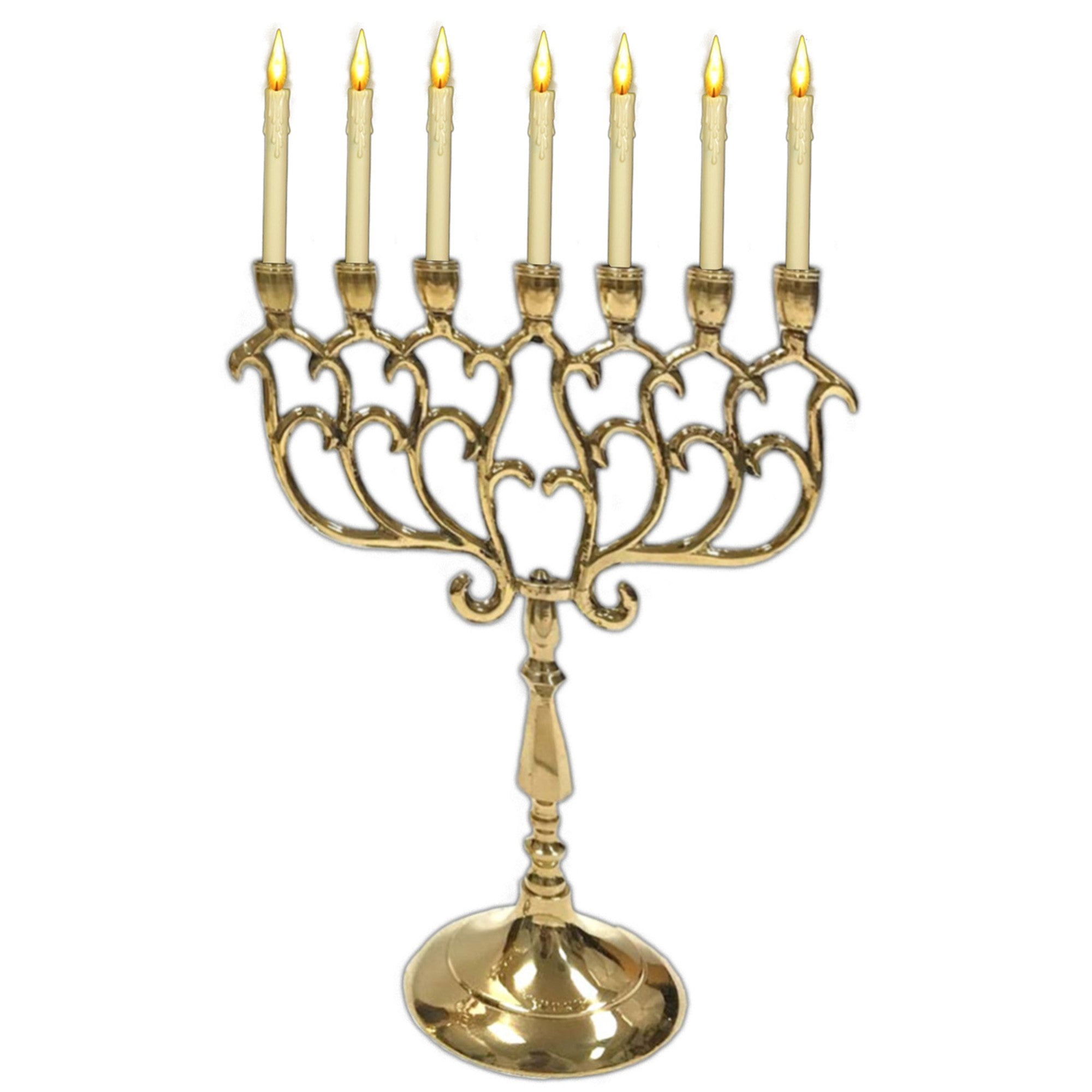 Biedermann & Sons Nickel/Brass Ornate Menorah Candle