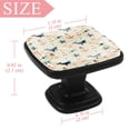 thumbnail image 3 of 4 Pcs Square Cabinet Handle Cupboard Knob Drawer Pulls Handle Whale Drawer Knobs with Screws Furniture Decoration, 3 of 5