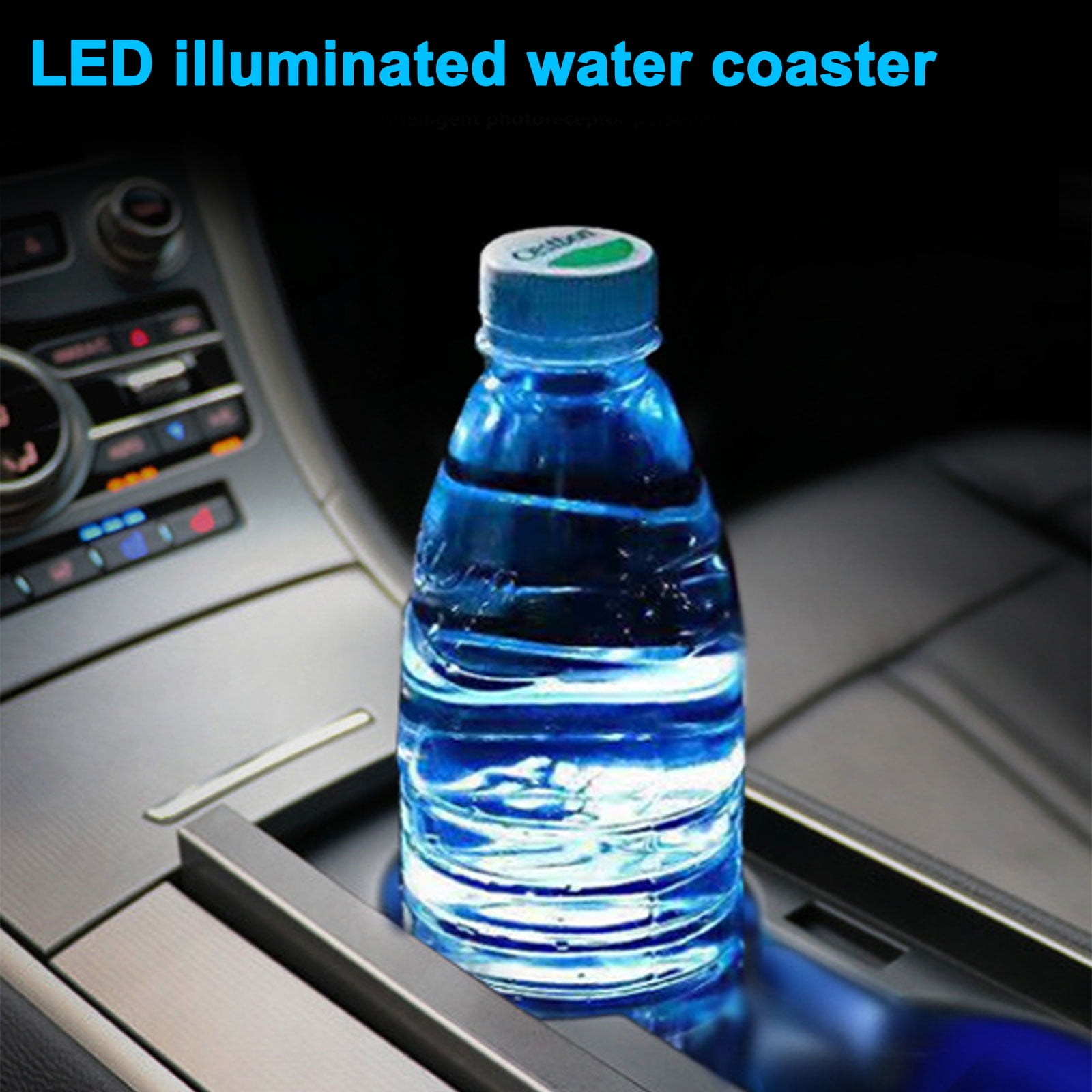 con Logo LED LED Impermeable para Bebidas Soporte de Bebidas LED para Coche Interestingcar costter 2 Unidades con Botella
