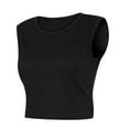 thumbnail image 4 of DailyTrove Women's Solid Cropped Tank Top - Cotton-Blend Casual & Layering Wear, Versatile for Daily & Styling, 4 of 6
