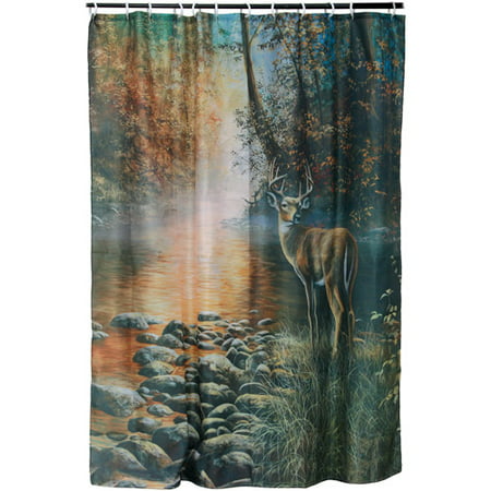River's Edge Products Deer Shower Curtain (Best Product For Shower Walls)