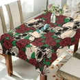 thumbnail image 4 of Coolnut Mexican Skull Roses Flowers Tablecloth Rectangle Colorful Table Cloth Large Square Table Cover for Dining Kitchen Party 54"x54" Decor Gift, 4 of 7