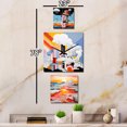 thumbnail image 3 of Designart "Geyser Horizon in De Stijl" Geyser Oversized Country Clock - Set Of 3 - Extra large Clock For Office Décor - Large Vertical Clock, 3 of 6