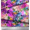 thumbnail image 3 of Soimoi Polyester Crepe Fabric Animal Skin & Tropical Flower Print Fabric by The Yard 52 Inch Wide, 3 of 3