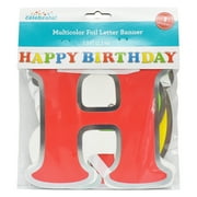 Way to Celebrate Party Multi Color Paper "Happy Birthday" Letter Banner
