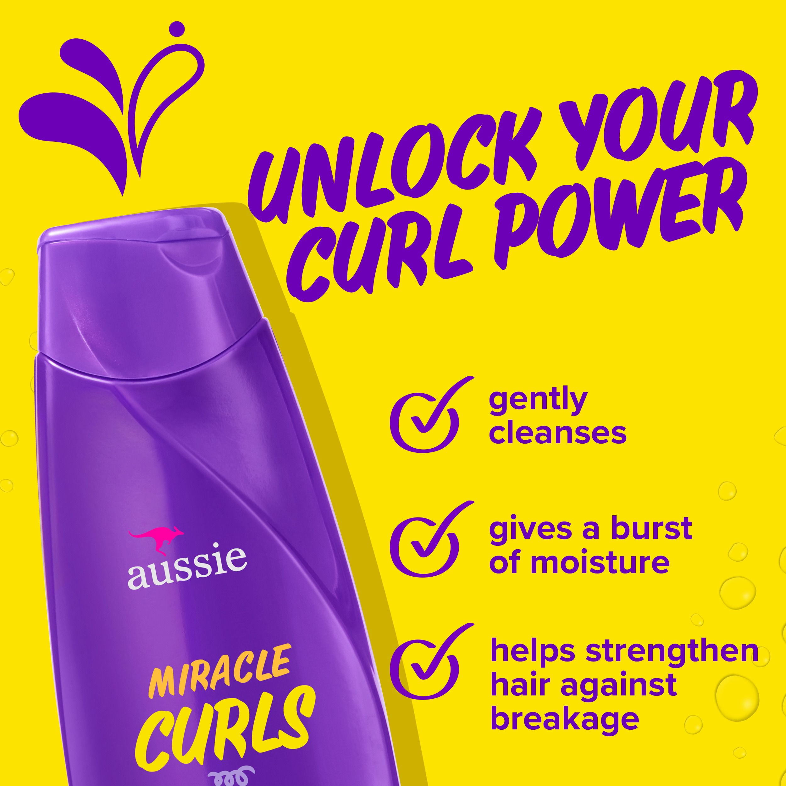 Aussie Miracle Curls with Coconut & Jojoba Oil, Paraben Free Shampoo, 360 mL