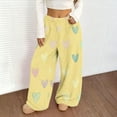 thumbnail image 4 of hotojiny Valentine's Day Fluffy Pajama Pants for Women Comfy Fuzzy Pj Bottoms Soft Winter Heart Lounge Trouser Fleece Sleepwear, 4 of 7