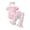 Pink, variant on Zehjuhan Infant Girl Easter Bunny Print 3-Piece Outfit Short Sleeve Triangle Romper Flared Pants Headband Pink,0-3M