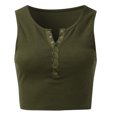 thumbnail image 4 of Sngxgn Lace Camisole Tank Tops for Women, Soft Stretch Ribbed Cotton(Green,L), 4 of 7